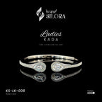 Sterling silver cuff bracelet with teardrop diamonds