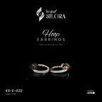 Black & White Diamond-Studded Rose Gold Sterling Silver Mini Hoops