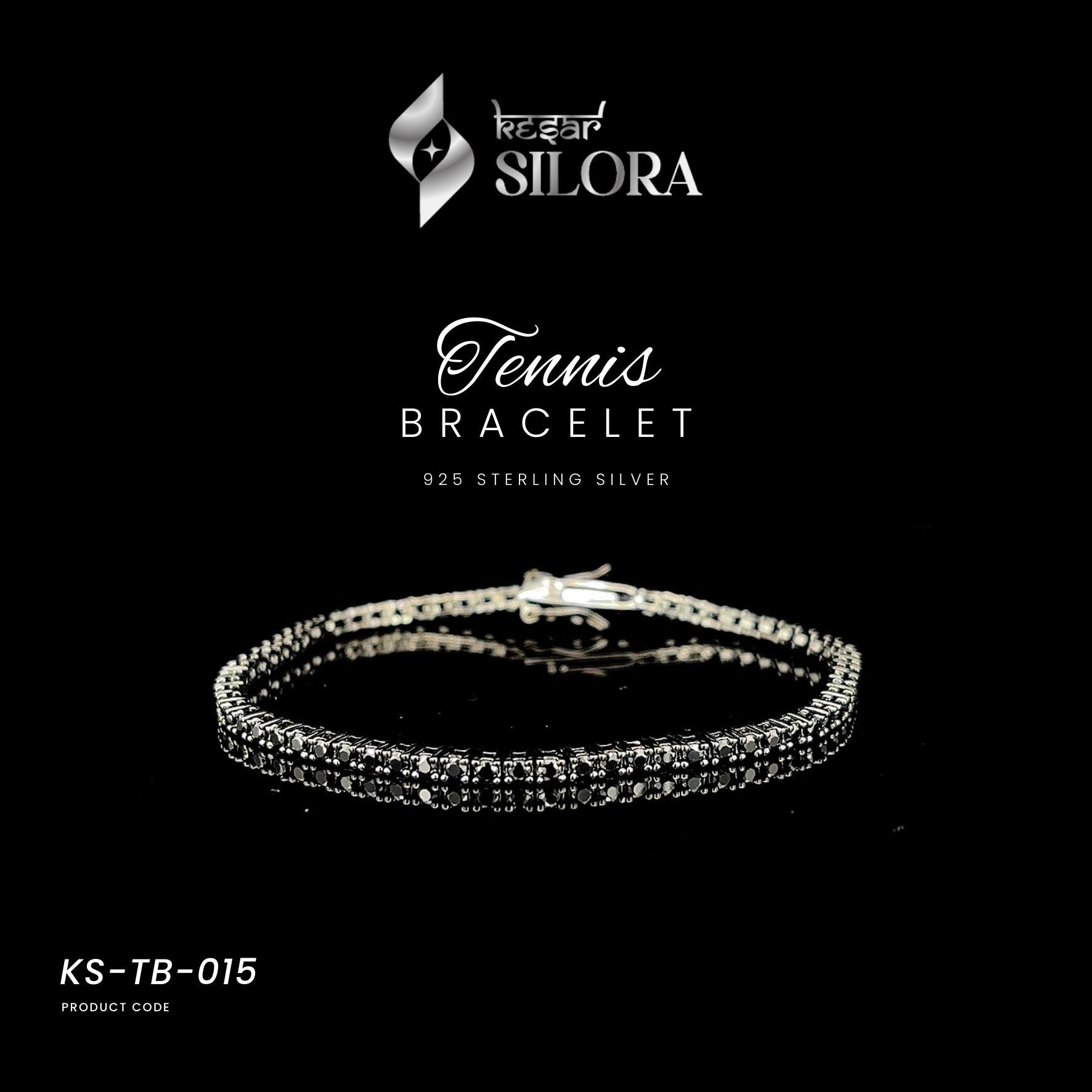 Black Diamonds Studded 925 Silver Bracelet