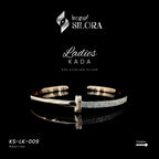 Rose Gold Plated Diamond Studded Tiffany Sterling Silver Bracelet