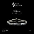 Baguette & Round Diamond Studded Tennis Bracelet