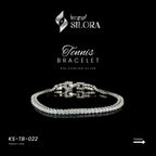 Classic Diamond-Studded Silver Tennis Bracelet