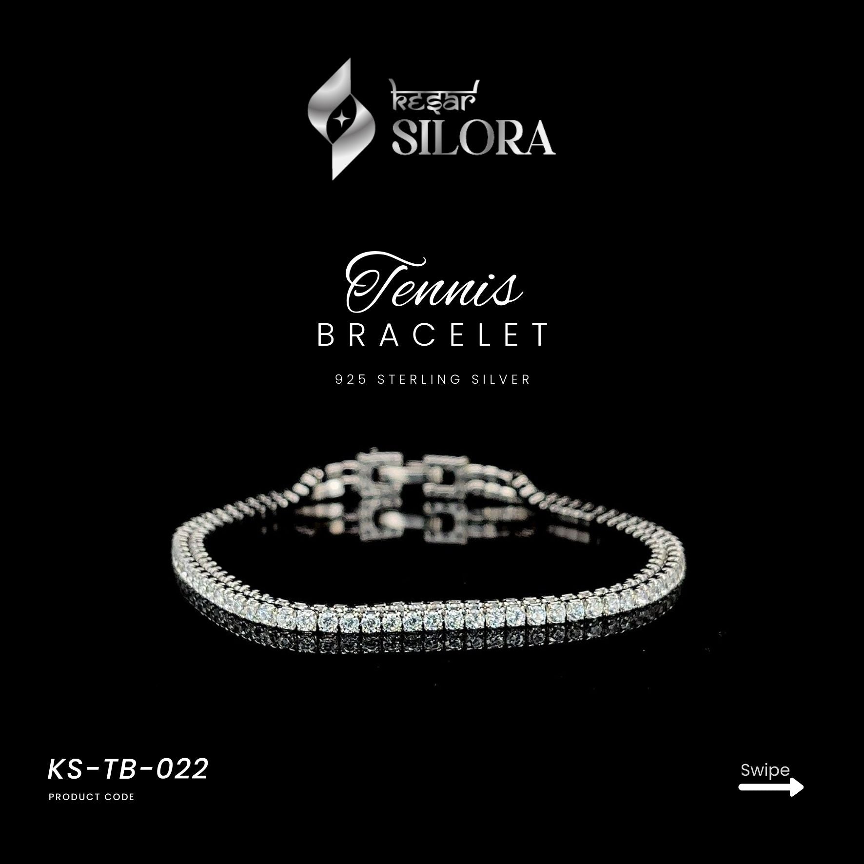 Classic Diamond-Studded Silver Tennis Bracelet