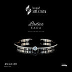 Single Stone Diamond-Studded Sterling Silver Cuff Bracelet