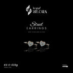 Diamond Studded Bow And Heart Rose Gold Sterling Silver Earrings