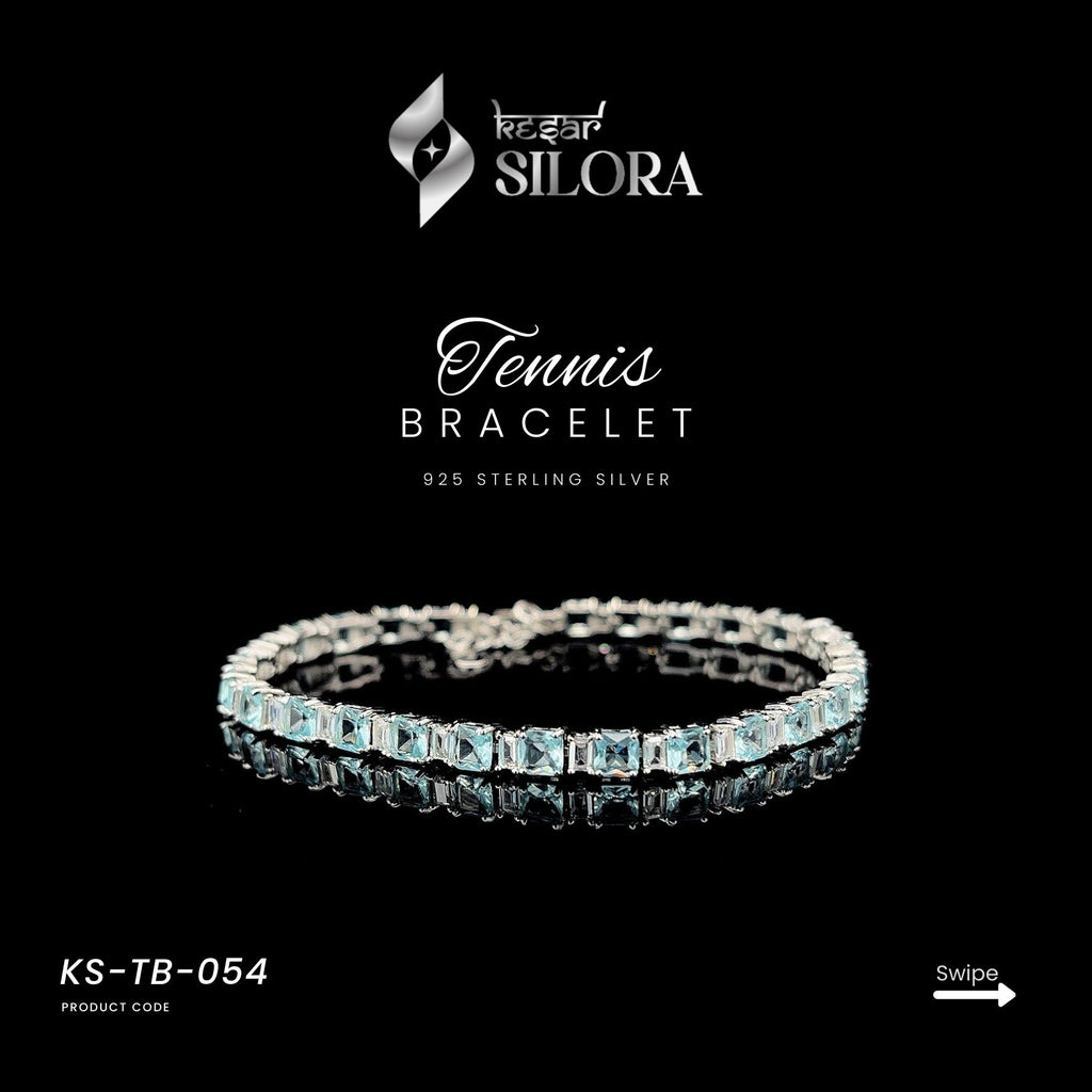 Sky Blue Topaz Diamonds 925 Sterling Silver Bracelet