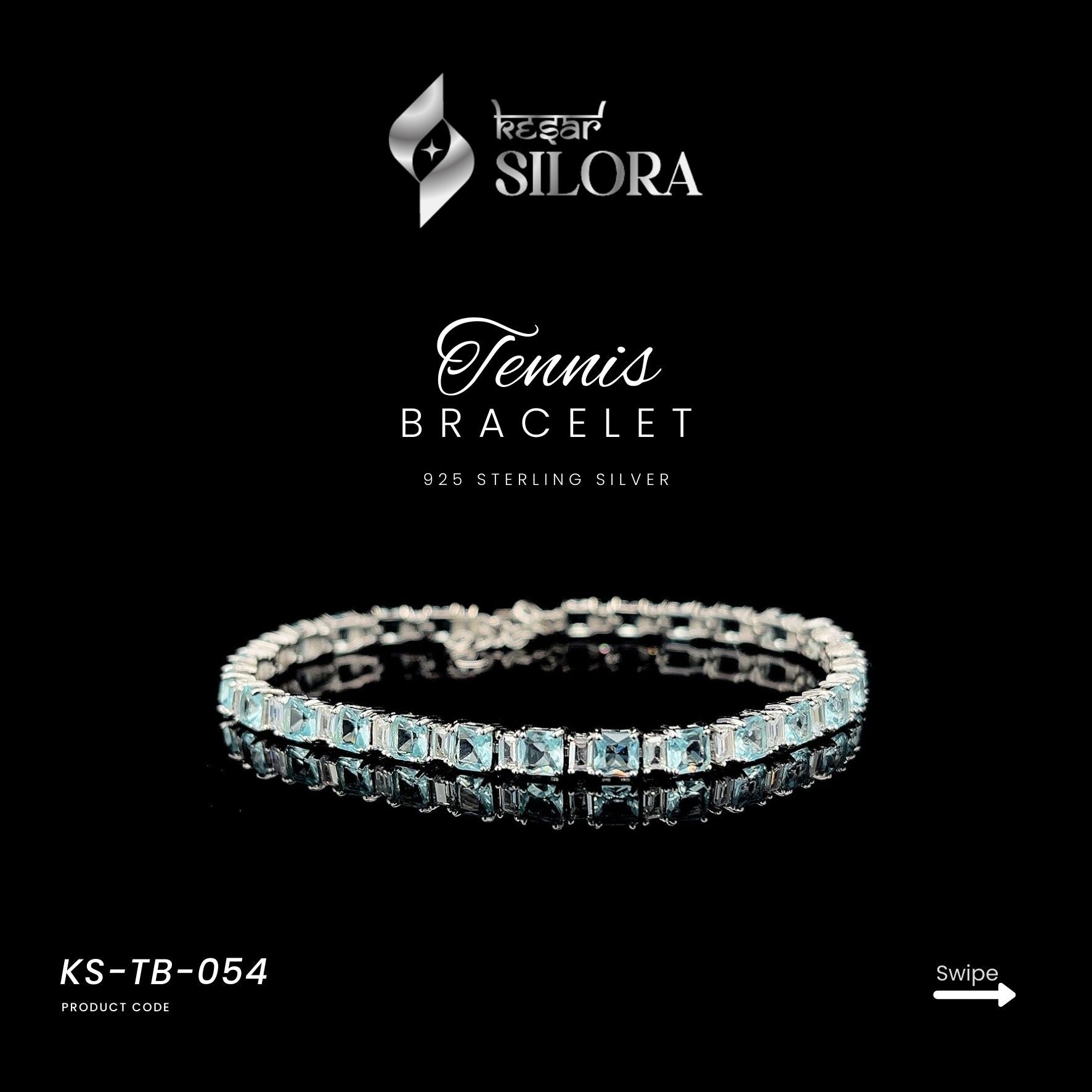 Sky Blue Topaz Diamonds 925 Sterling Silver Bracelet