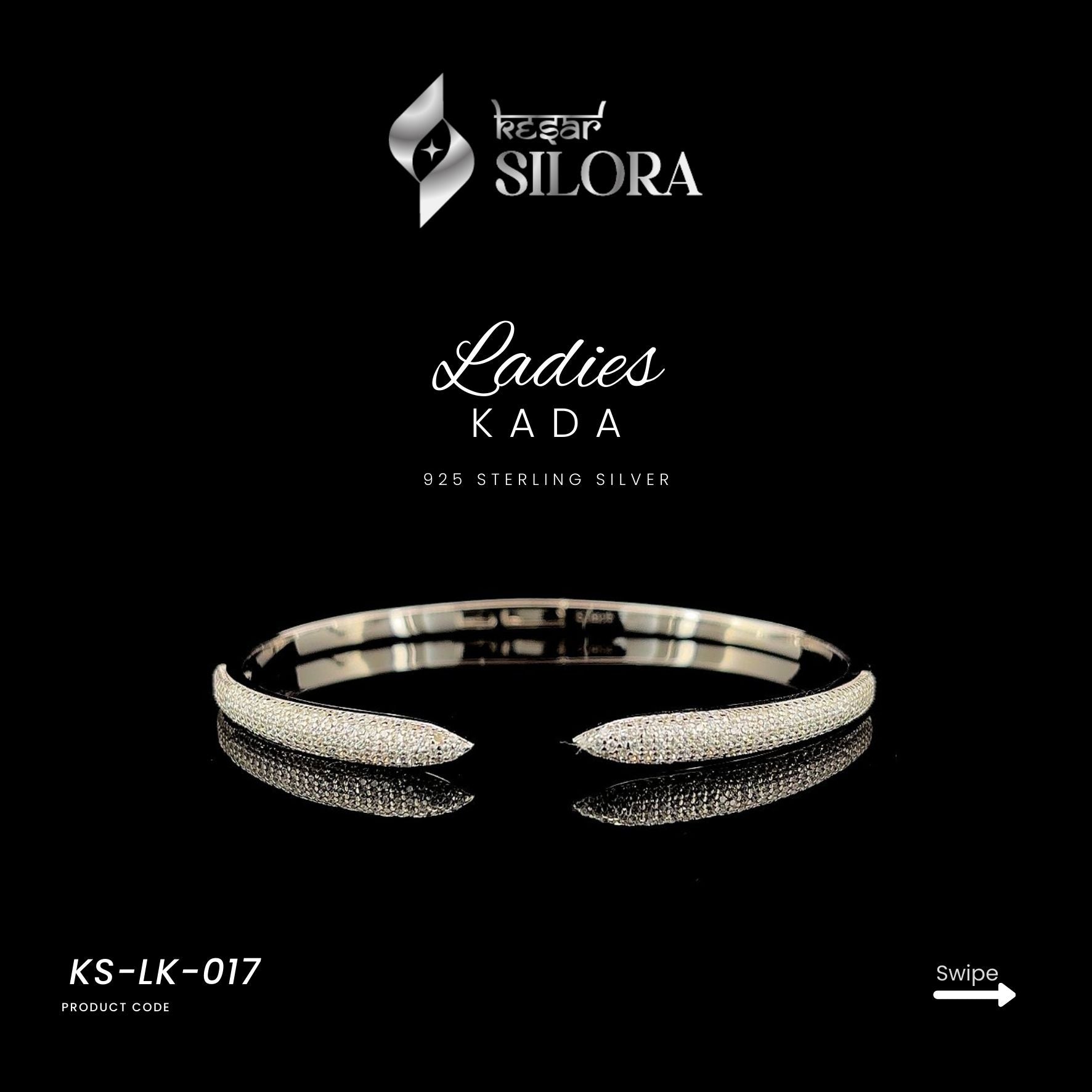 Diamond-Studded Classic Cut Sterling Silver Bracelet