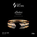 Rose Gold Plated Pear Diamond-Studded Cuff Bracelet