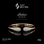Rose Gold Plated Diamond-Studded Edges Cuff Bracelet