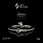 Diamond-Studded Sterling Silver Bow Bracelet