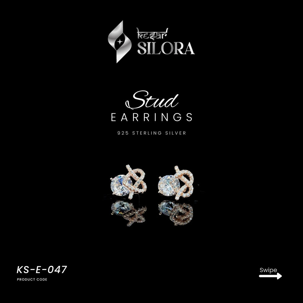 Solitaire With Infinity Heart Studs