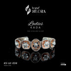 Vintage Silver Jabel Flower Motif Kada