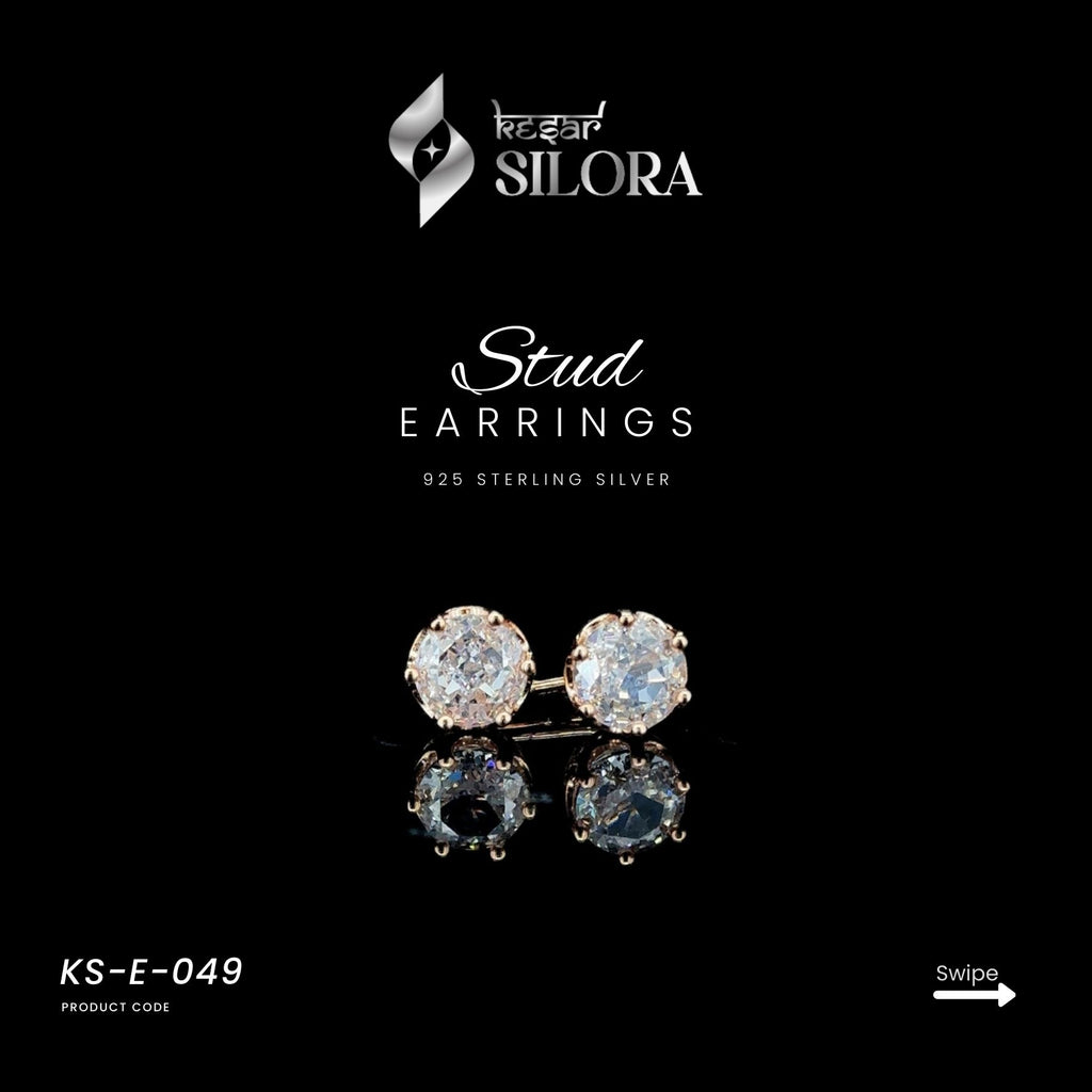 Rose Gold Solitaire Studs