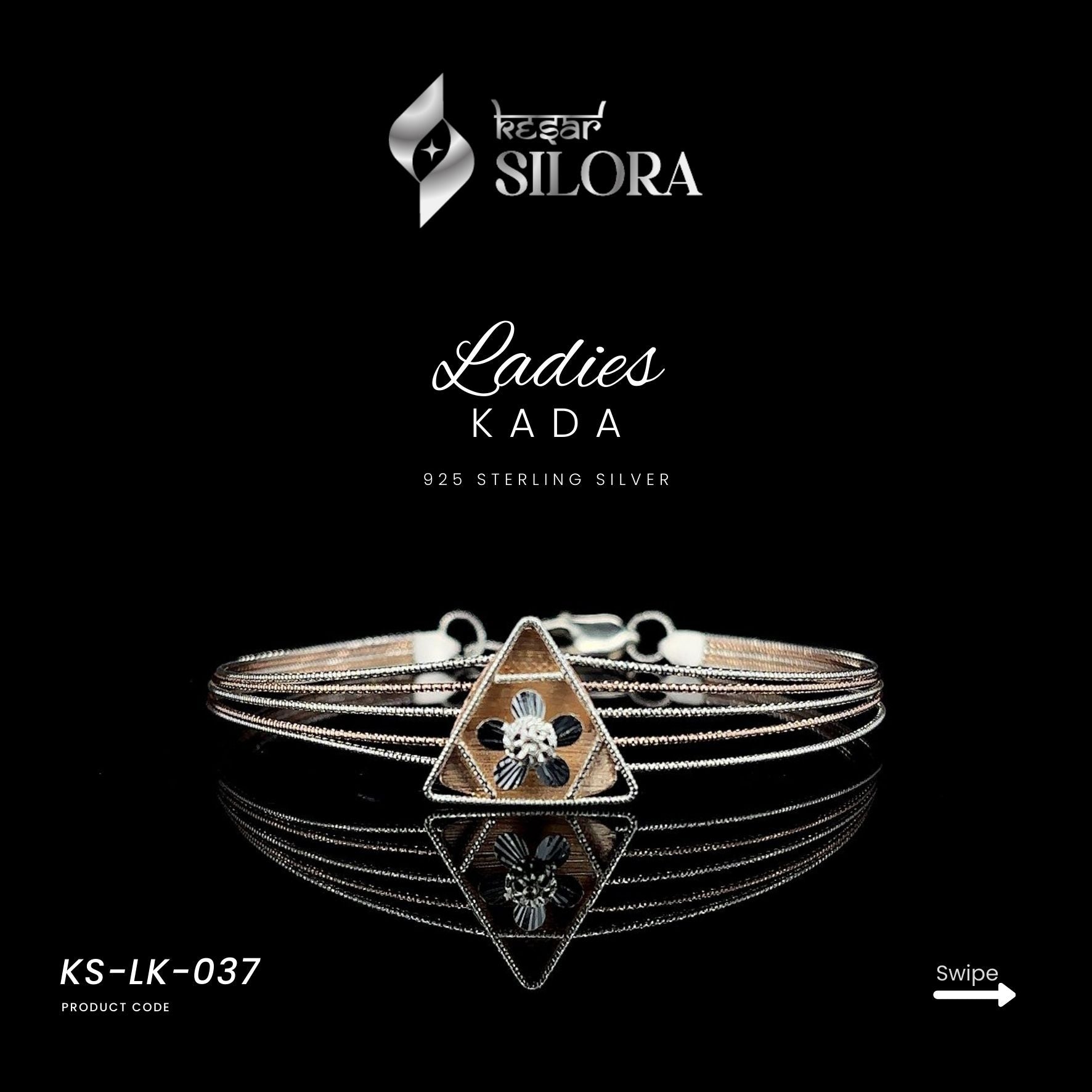 Triangle Central Floral Motif Kada