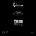 Emerald Cut Solitaire Diamond Sterling Silver Earings