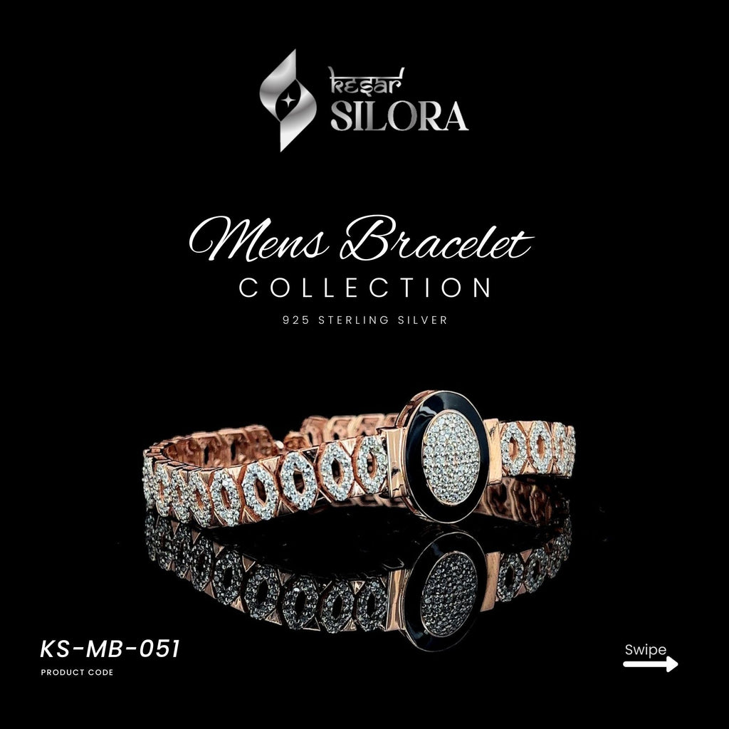Black Enamel Diamond Studded Bracelet