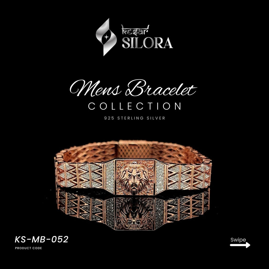 Lion Head Diamond Studded Bracelet