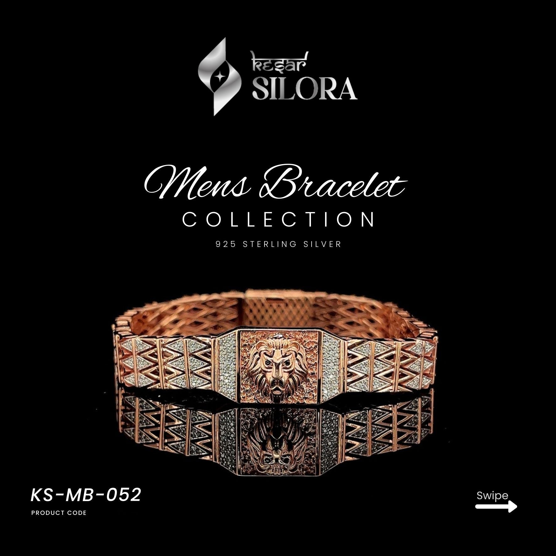 Lion Head Diamond Studded Bracelet