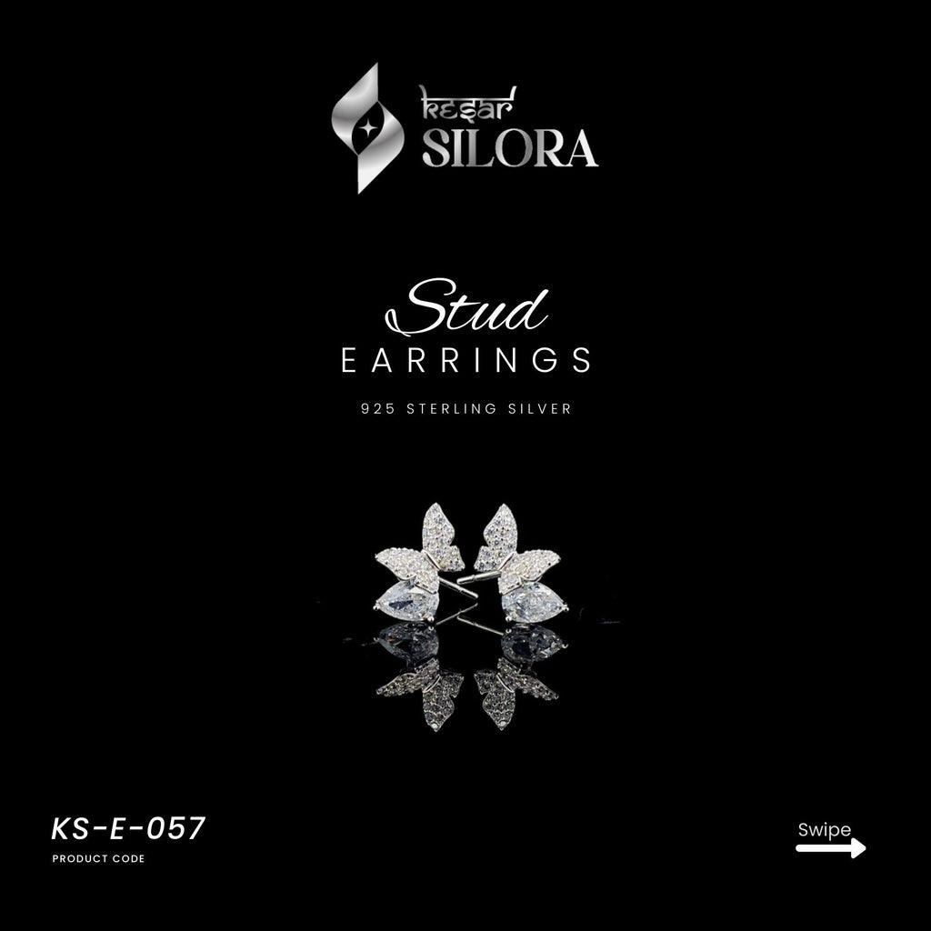 Pear Diamond With Butterfly Studs