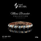 Diamond-Studded Square Metal Panels Bracelet