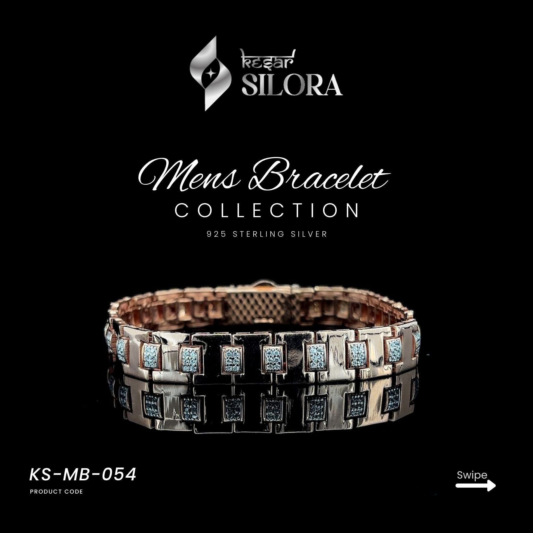 Diamond Engraved Square Box Link Bracelet