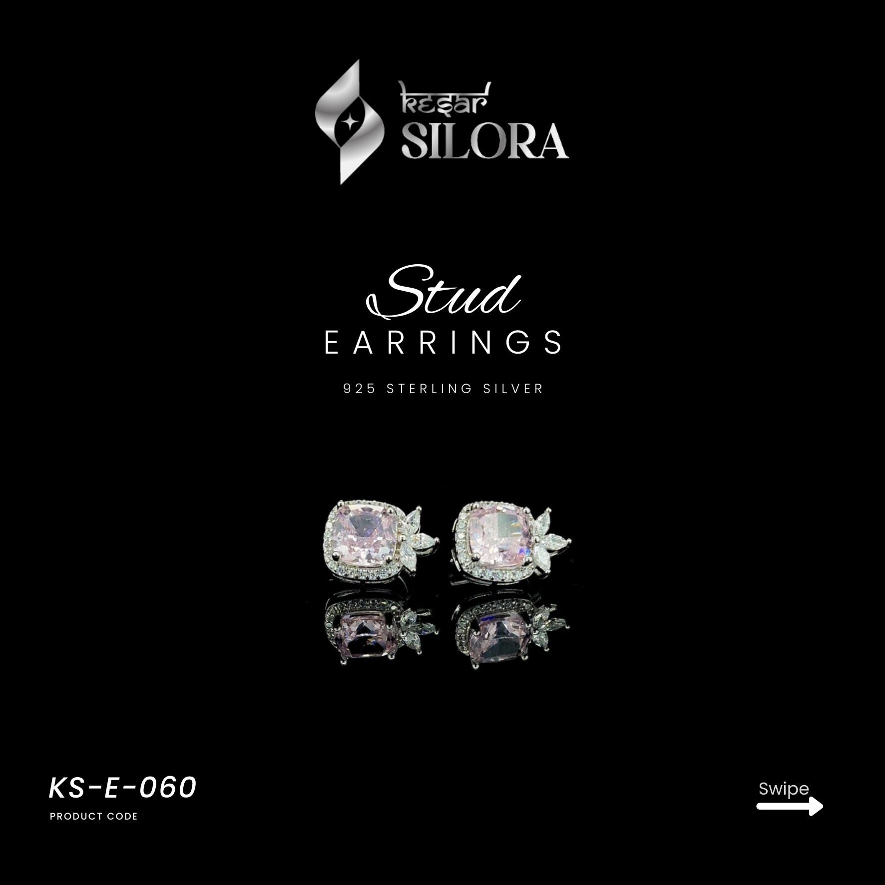 Pink Radiant Diamond Studs