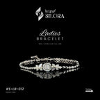Marquise And Round Diamond Studded Sterling Silver Bracelet