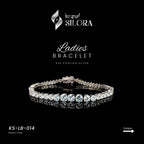 Single Later Solitaire Diamond Sterling Silver Bracelet