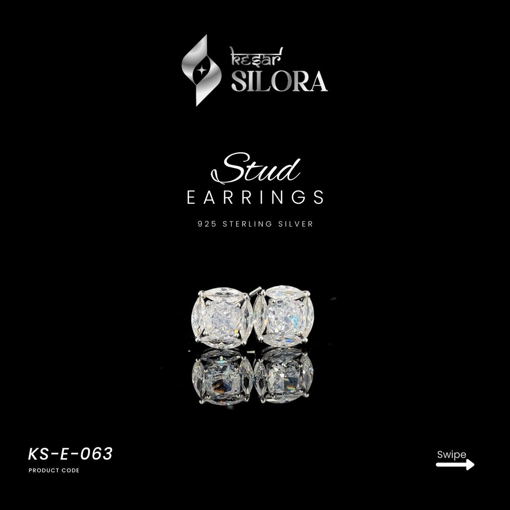 Marquise Enclosed Round Diamond Studs