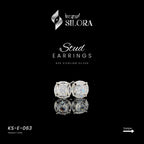 Marquise Enclosed Round Diamond Studs