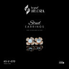 Floral Petals Engraved With Diamond Studs