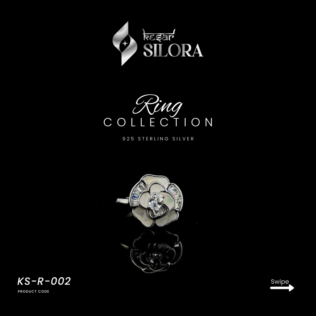 Wild Rose Antique Studded Sterling Silver Ring