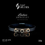 Blue Triple Cable Diamond-Studded 925 Sterling Silver Bracelet