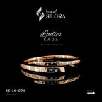 Rose Gold Plated, Encrusted Diamond-Studded, Sterling Silver Bracelet