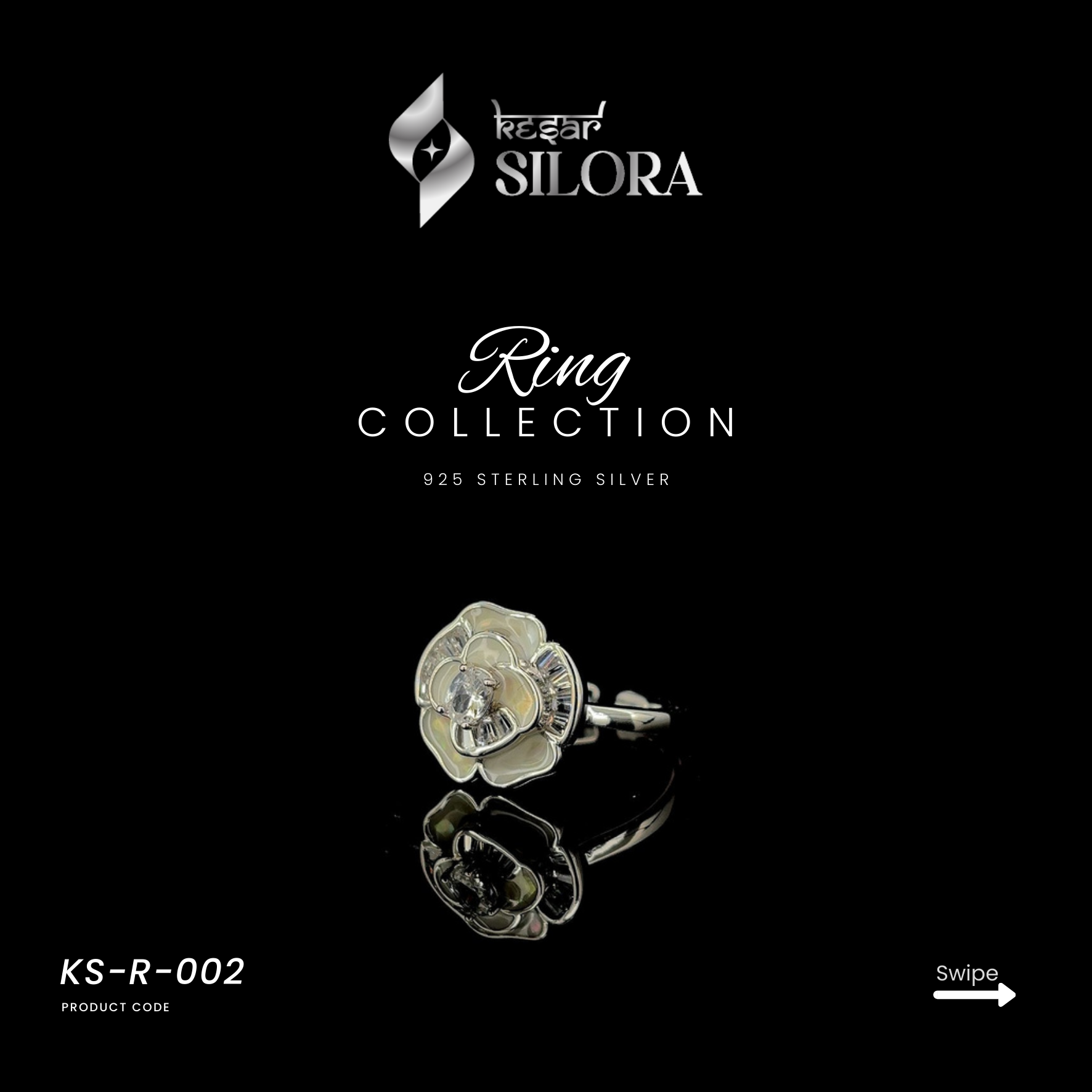 Wild Rose Antique Studded Sterling Silver Ring