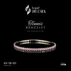Pink Diamonds Studded 925 Silver Bracelet