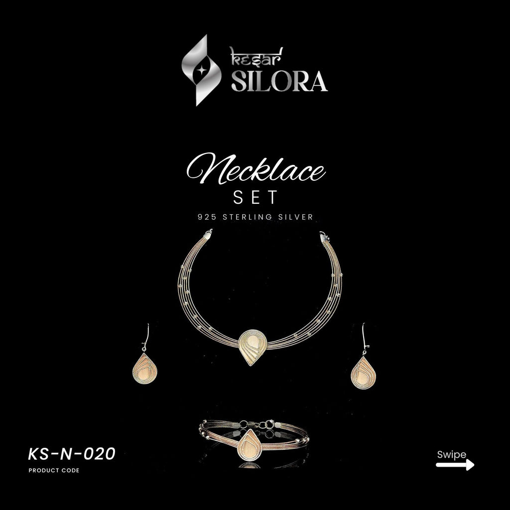 Teardrop Motif Necklace Set
