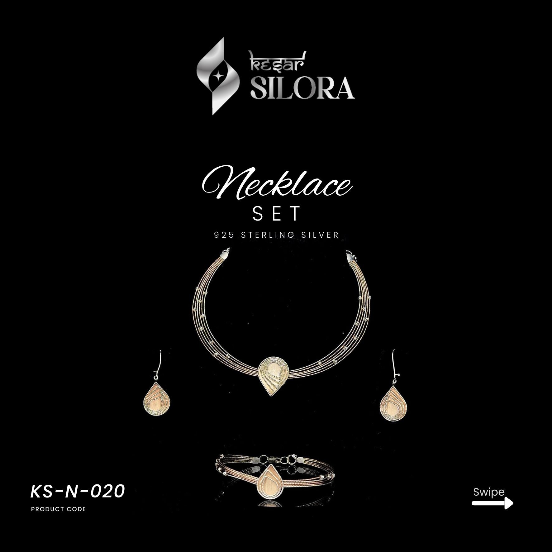 Teardrop Motif Necklace Set