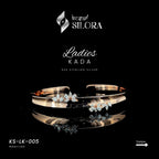 Rose Gold Plated Scattered floral diamond sterling silver cuff Bracelet