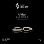 Heart Shaped with studded Diamond Sterling Silver Earrings