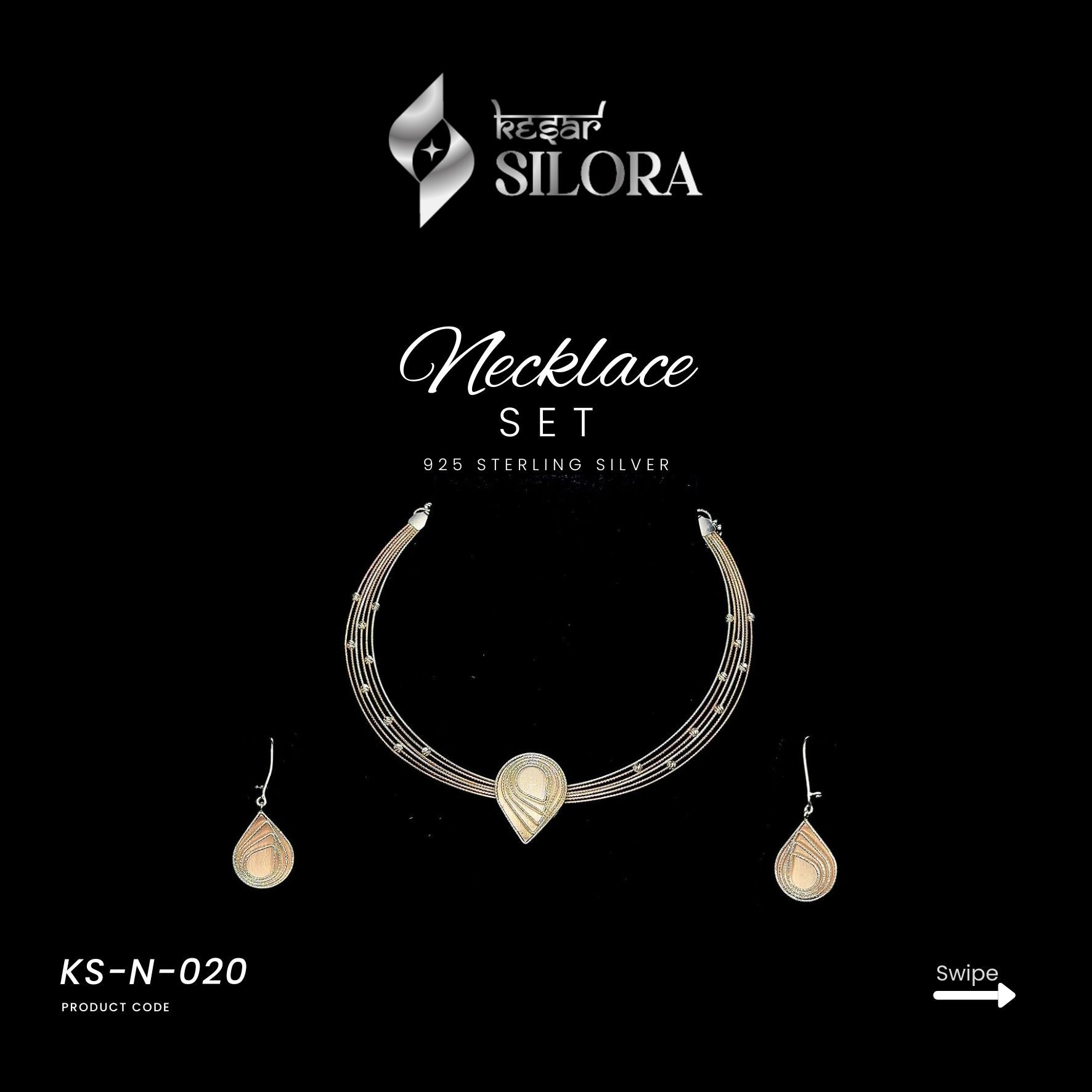 Teardrop Motif Necklace Set