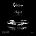 Scattered floral diamond sterling silver cuff Bracelet