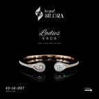 Rose Gold Plated sterling silver cuff bracelet with teardrop diamonds