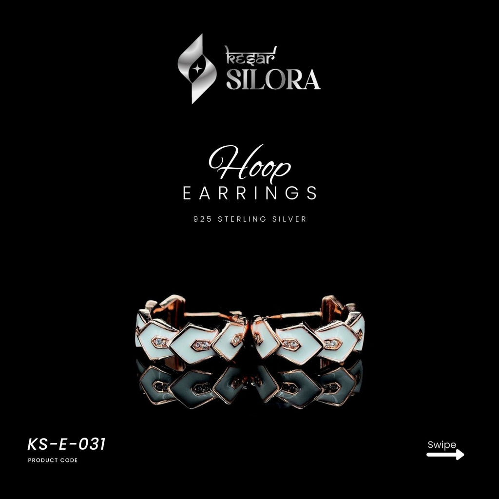 Rose Gold Plated Enamel With Diamond Sterling Silver Bali