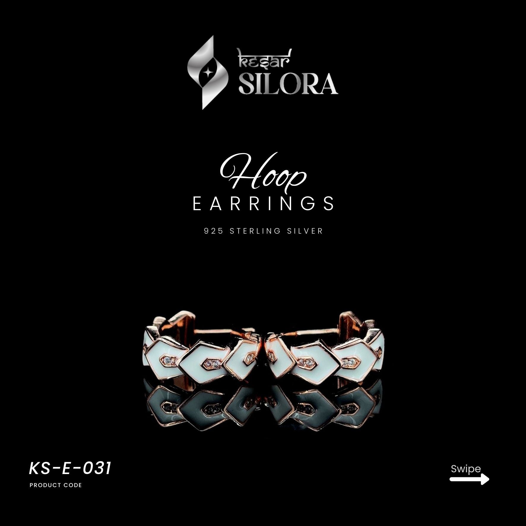 Rose Gold Plated Enamel With Diamond Sterling Silver Bali