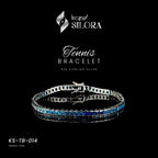 Ombre Blue Diamond Studded 925 Sterling Silver Bracelet