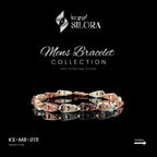 Sterling Silver Two-Tone Men's Bracelet Featuring Cutout Silver And Rose-Gold Interlinked Segments