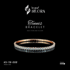 Rose Gold plated diamond studded 925 Silver bracelet.