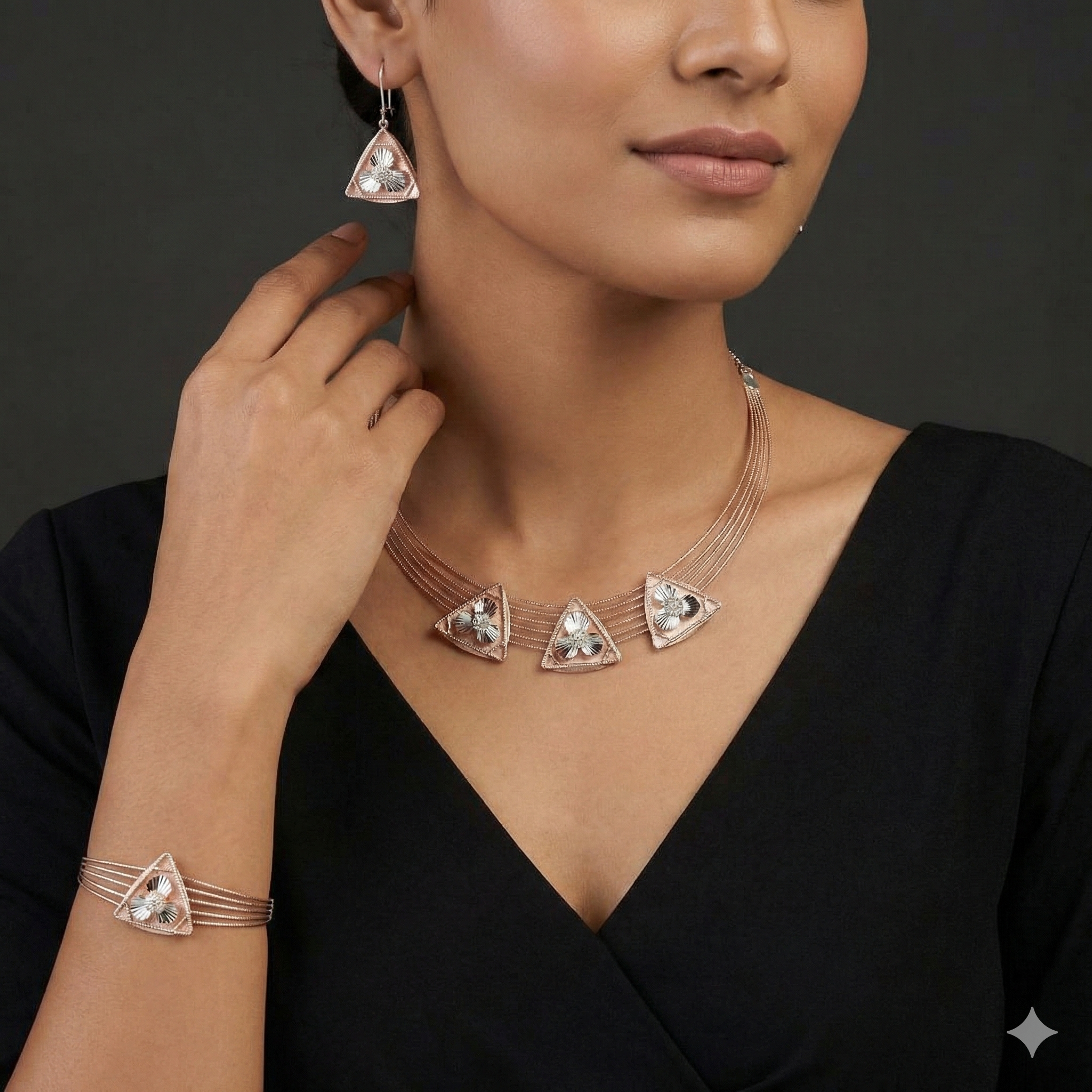 Triangle Form Necklace Set